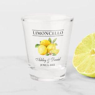 Verre A Shot Aquarelle Lemons Verdure Limoncello Mariage