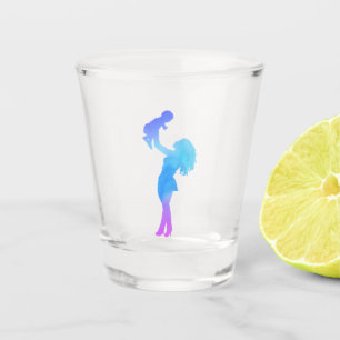 Verre A Shot Aquarelle maman et son bébé