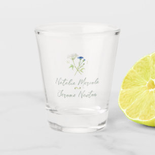 Verre A Shot Aquarelle mariage floral coloré fleur sauvage