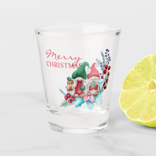 Verre A Shot Aquarelle Noël Gnome