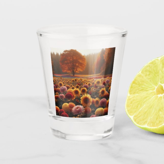 Verre A Shot Arbres d'automne/terrain avec maman (Devant)