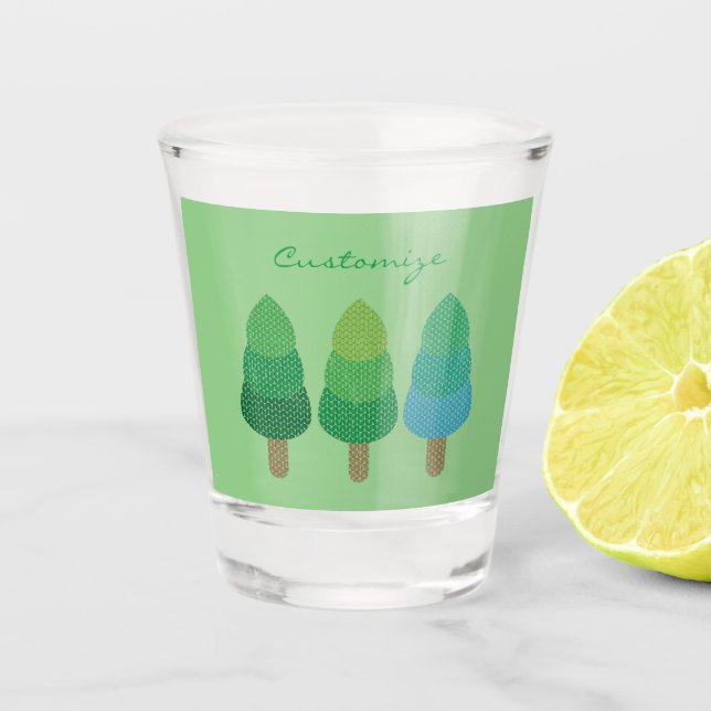 Verre A Shot Arbres verts boisés Thunder_Cove (Devant)