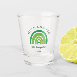 Verre A Shot Arc-en-ciel vert Trèfle irlandais Bonne fête de la