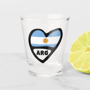 Verre A Shot Argentine Code Pays Drapeau Coeur ARG