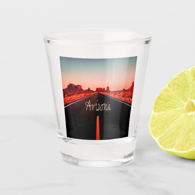 Verre A Shot Arizona Sunset Desert Red Rocks (Devant)