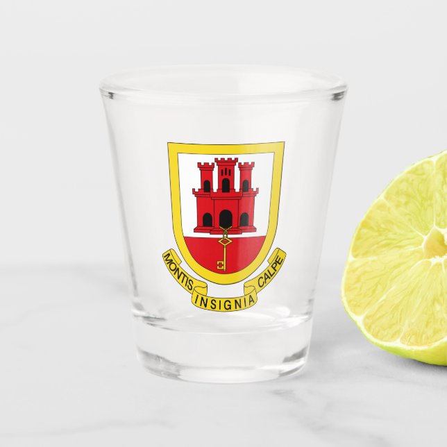 Verre A Shot Armoiries de Gibraltar (Devant)