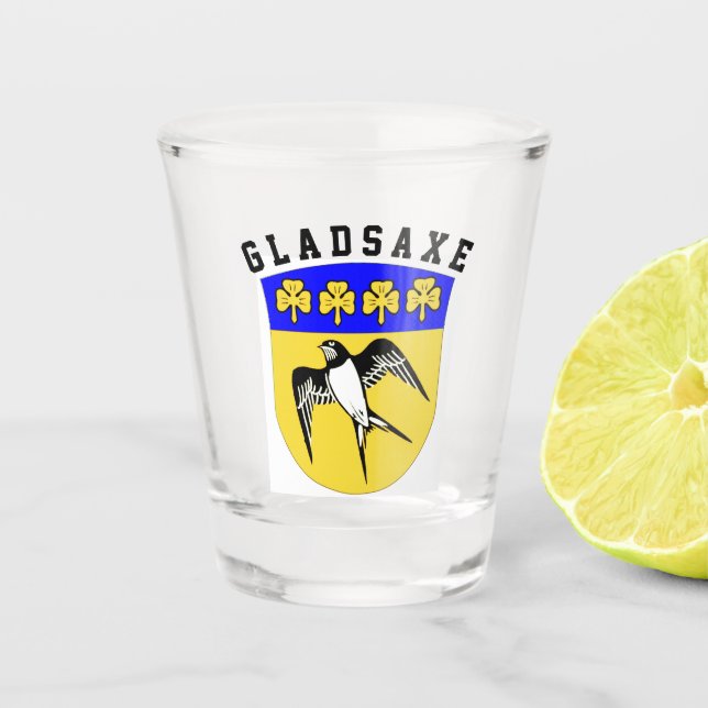 Verre A Shot Armoiries de Gladsaxe, Danemark (Devant)
