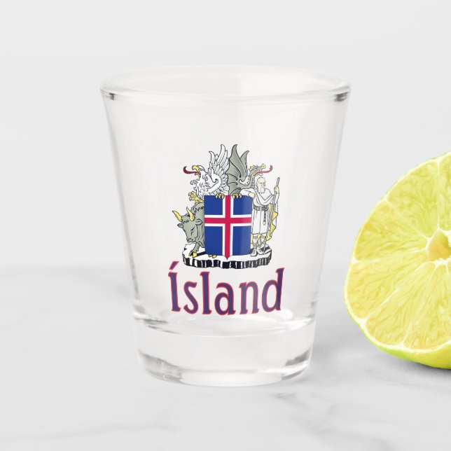 Verre A Shot Armoiries de l'Islande (Devant)