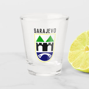 Verre A Shot Armoiries de Sarajevo, Bosnie-Herzégovine