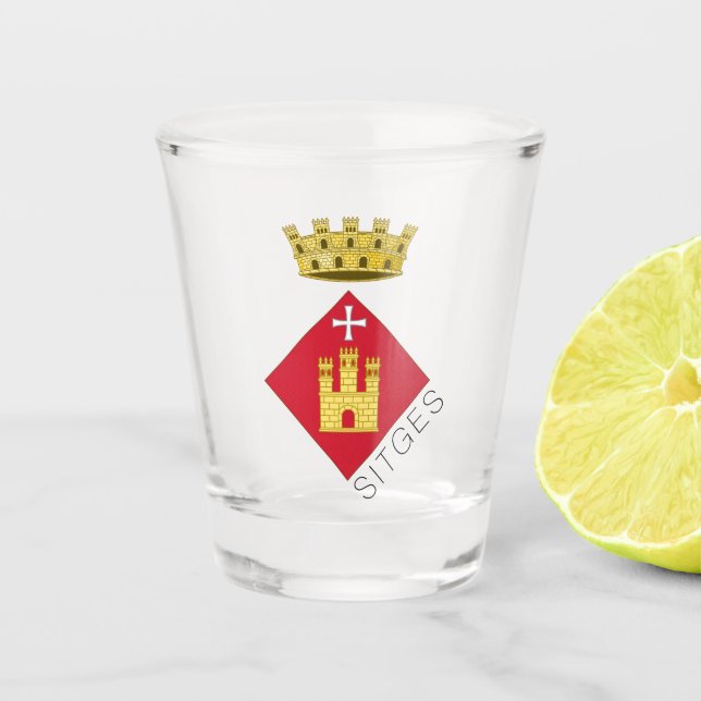 Verre A Shot Armoiries de Sitges (Catalogne) (Devant)