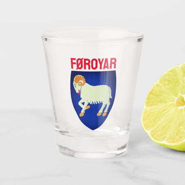 Verre A Shot Armoiries des îles Féroé (DANEMARK) (Devant)