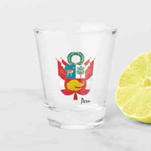 Verre A Shot Armoiries du Pérou et du Pérou, drapeau / parti