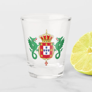 Verre A Shot Armoiries du Royaume du Portugal (1640-1910)