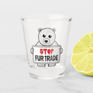 Verre A Shot Arrêtez le commerce de fourrure triste ours polair