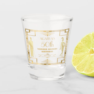 Verre A Shot Art Déco Gatsby 20s Meurtre Mystère Or Anniversair