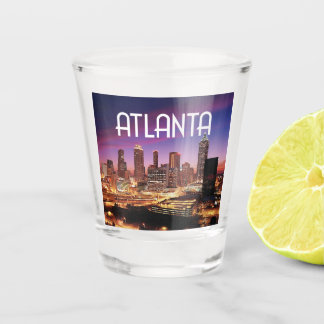 Verre A Shot Atlanta, Géorgie City skyline la nuit