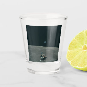 Verre A Shot Atterrisseur lunaire Apollo et Terre se levant au-