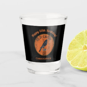 Verre A Shot Au-dessus de la vieille plaisanterie de bâillon d