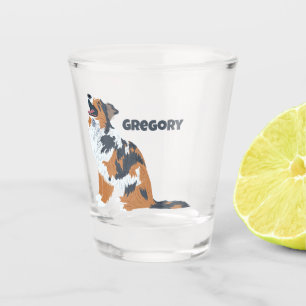 Verre A Shot Aussie Australian Shepherd Dog Personnalisé
