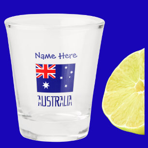 Verre A Shot Australie Drapeau Australien Bleu Personnalisation