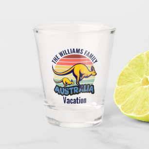 Verre A Shot Australie Voyage Cute Kangaroo Sunset Custom