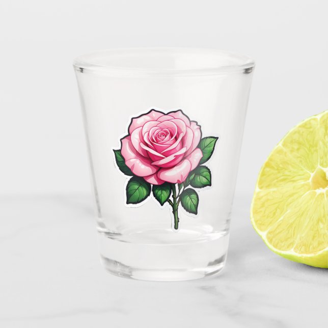 Verre A Shot Autocollant transparent rose (Devant)