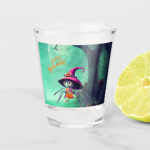 Verre A Shot Automne/automne/araignée/sorcière/halloween