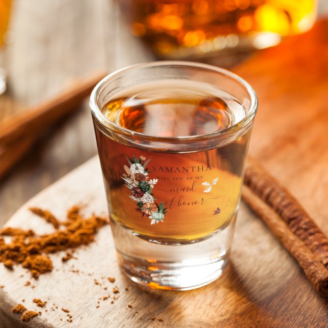 Verre A Shot Automne Boho | Serez-vous ma servante d'honneur ? (Créateur téléchargé)