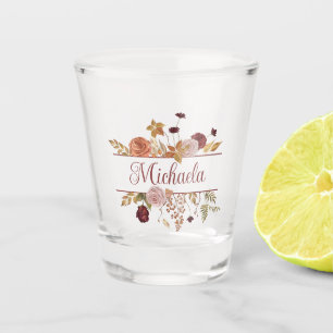 Verre A Shot Automne Floral Rustique Boho Fleur sauvage Personn