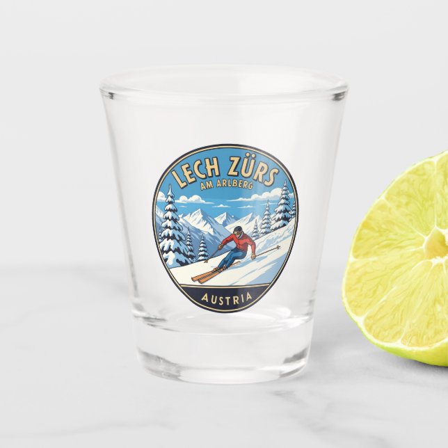 Verre A Shot Autriche Arlberg Skier (Devant)