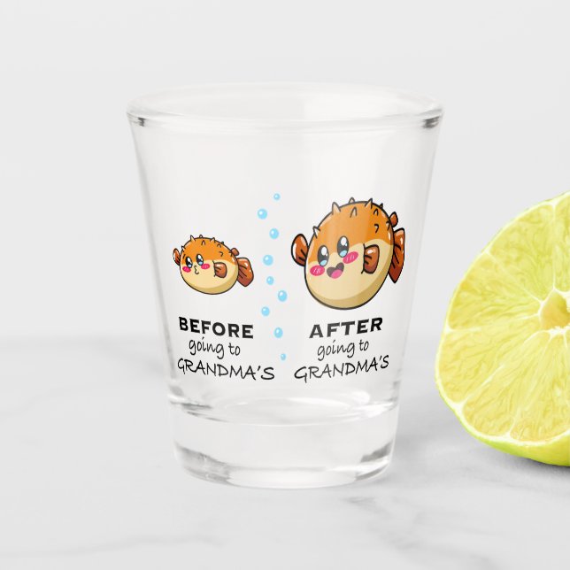 Verre A Shot Avant et après aller à grand-mère Funny Nana (Devant)