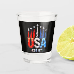 Verre A Shot Avions de chasse du 4 juillet Usa Patriotique