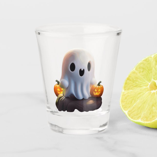 Verre A Shot Baby Ghost Déplaisant mignon caractère Halloween (Devant)
