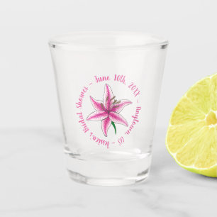 Verre A Shot Baby shower de mariée rose Lily Jardin floral