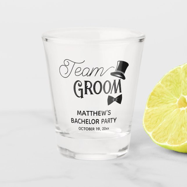 Verre A Shot Bachelor Party Team Groom Mariage Faveur (Devant)
