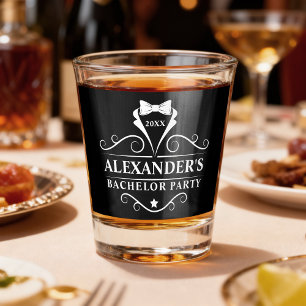 Verre A Shot Bachelor Party Tuxedo Cravate noir