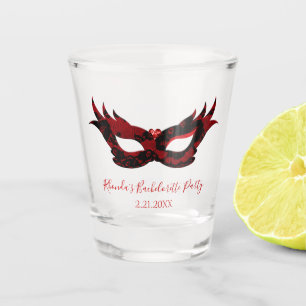 Verre A Shot Bachelorée de masques rouges et noirs