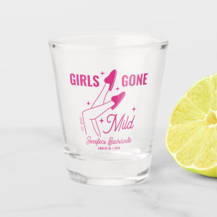 Verre A Shot Bachelorette d'illustration rose chaud et légère p