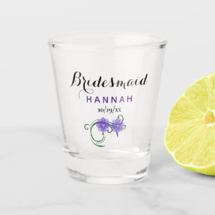 Verre A Shot Bachelorette Fleurs violettes