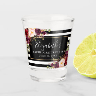 Verre A Shot Bachelorette Florale Bourgogne