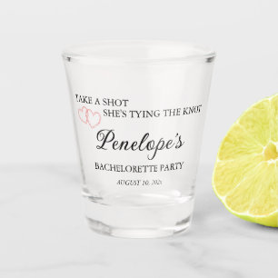 Verre A Shot Bachelorette monogramme amusante