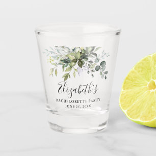 Verre A Shot Bachelorette Party Watercolor Verdure botanique