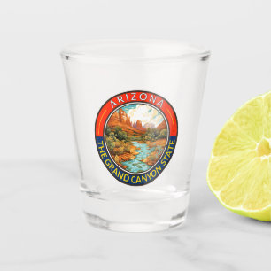 Verre A Shot Badge d'art de voyage Arizona
