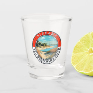 Verre A Shot Badge d'art de voyage de l'Alabama