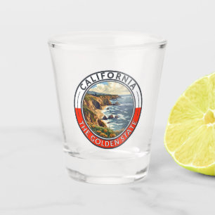 Verre A Shot Badge d'art de voyage en Californie