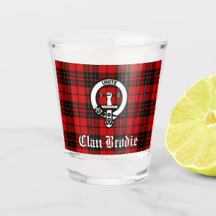 Verre A Shot Badge de crête et tartan du clan Brodie