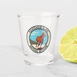 Verre A Shot Badge du littoral national de l'île Assateague