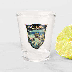 Verre A Shot Badge Vintage de voyage de Point Lobos Californie