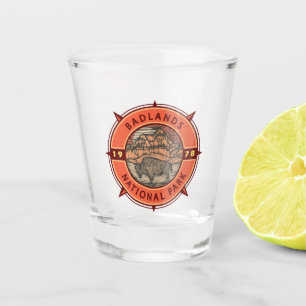 Verre A Shot Badlands National Park Buffalo Retro Compass