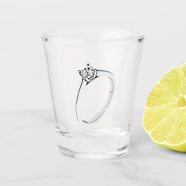 Verre A Shot Bague de fiançailles en diamant (Devant)